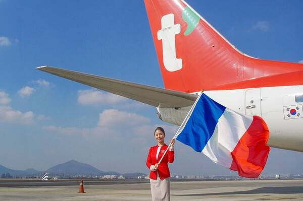 2024년 8월28일 인천-파리 노선에 처음 취항한 티웨이항공 / 티웨이항공