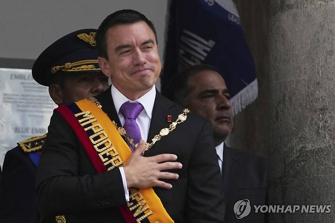 다니엘 노보아 에콰도르 대통령 [AP 연합뉴스 자료사진. 재판매 및 DB 금지]