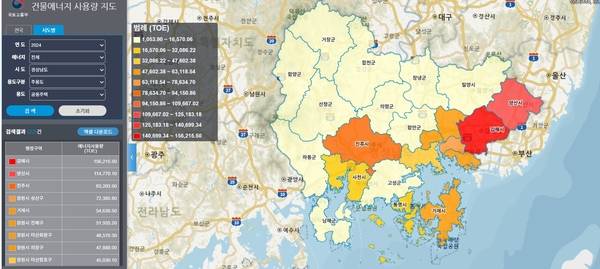 경남지역 아파트 에너지 사용량은 전국에서 다섯 번째로 많다. /국토교통부