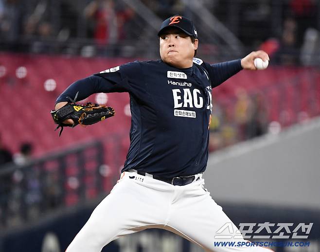 17일 광주 기아챔피언스필드에서 열린 한화-KIA전. 한화 선발 투수로 마운드에 오른 류현진. 광주=정재근 기자 cjg@sportschosun.com/2025.9.17/