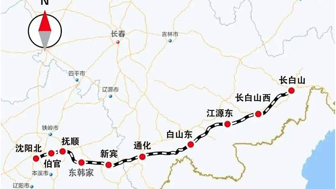 선바이(瀋白) 고속철도 노선 및 기차역 [연합뉴스/신화통신 캡처]