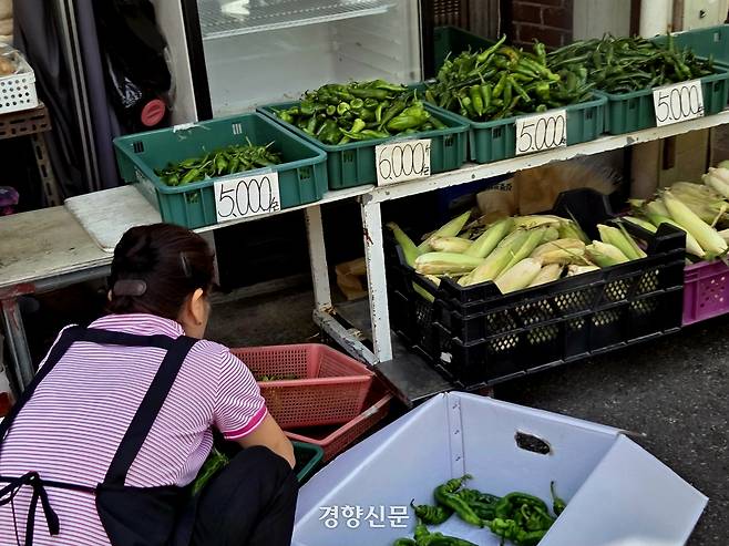 22일 서울 영등포구 대림중앙시장에서 상인이 장사를 준비하고 있다. 우혜림 기자