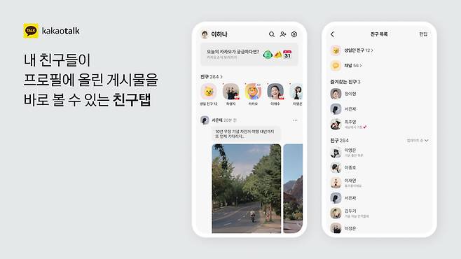 카카오톡 친구 목록이 피드 형태로 바뀐다. [사진 = 카카오]
