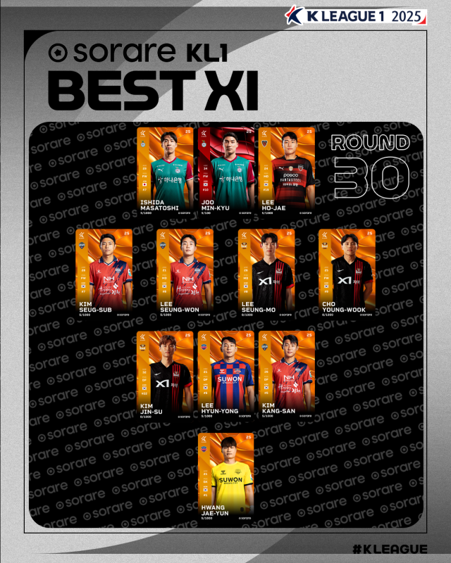 하나은행 K리그1 2025 30라운드 베스트11./한국프로축구연맹