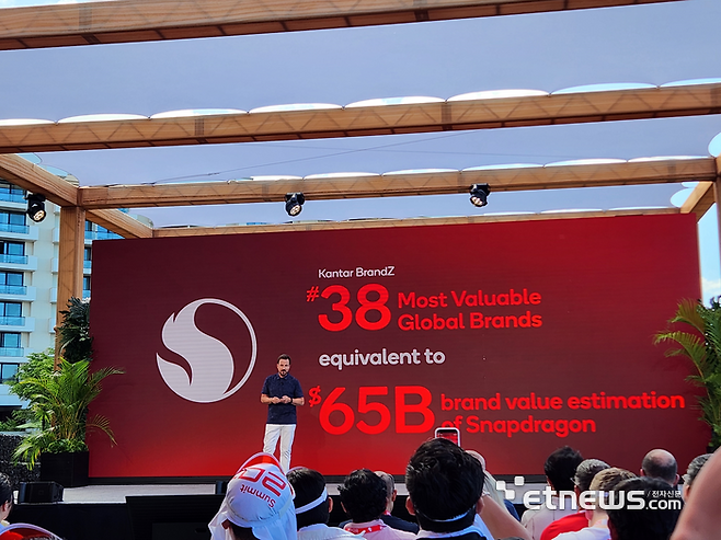 돈 맥과이어 퀄컴 수석 부사장 겸 최고마케팅책임자(CMO) 발표. (사진=공동취재기자단)