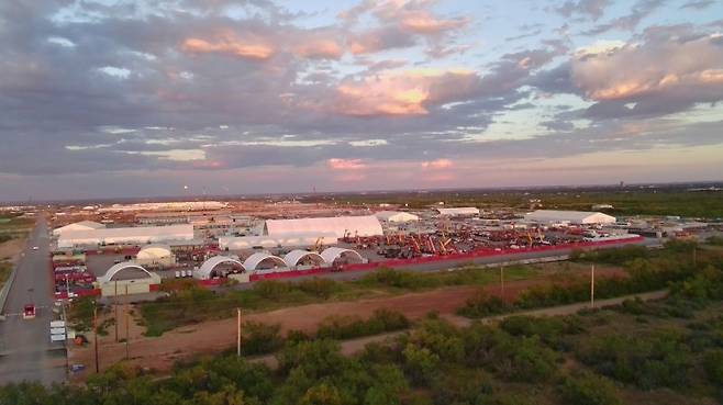 22일(현지시간) 미국 텍사스주 애빌린에서 촬영된 스타게이트 데이터센터 단지 전경.AP연합뉴스