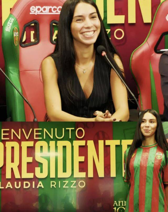 이탈리아 세리에 C(3부 리그) 클럽 테르나나 칼초 회장이 된 클라우디아 리조. 사진=테르나나 SNS