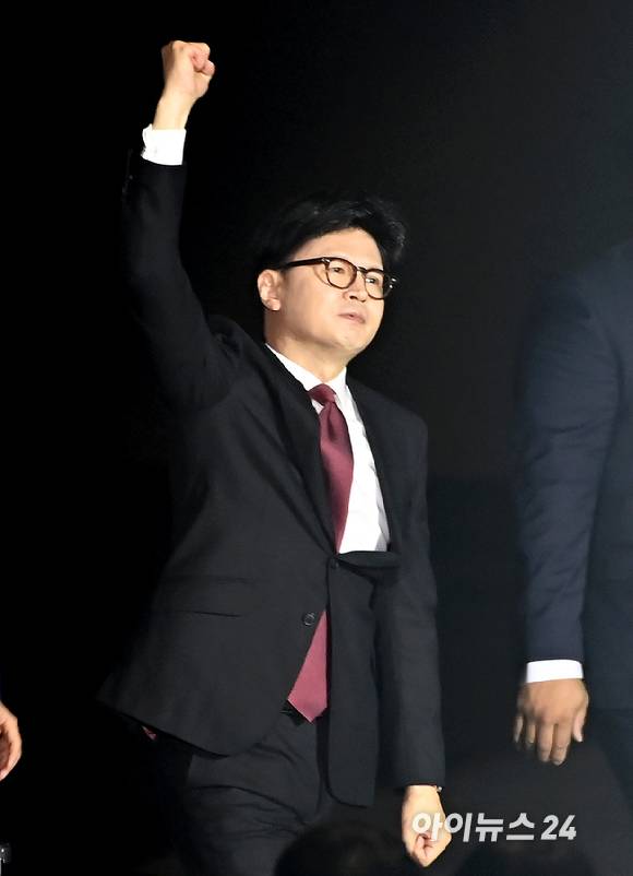 한동훈 국민의힘 대선 경선 후보가 3일 오후 경기 일산 킨텍스에서 열린 제5차 전당대회에 임장하고 있다. [사진=곽영래 기자]