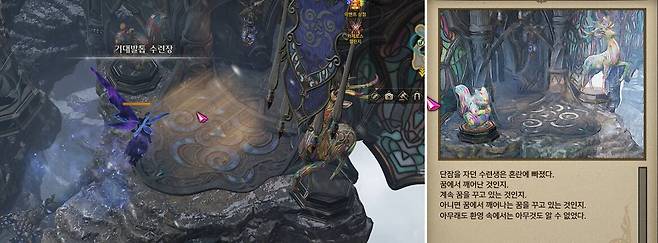 ▲ 눈치채기 어렵지만 '거대발톱 수련장'의 입구 사진이다