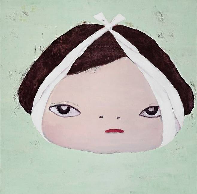요시토모 나라, 볼거리 (Mumps), acrylic on canvas , 110 x 110 cm. Painted in 1993. 추정가  HK$8,000,000 – 12,000,000(한화 약 14.3억~ 21.5억 원) *재판매 및 DB 금지