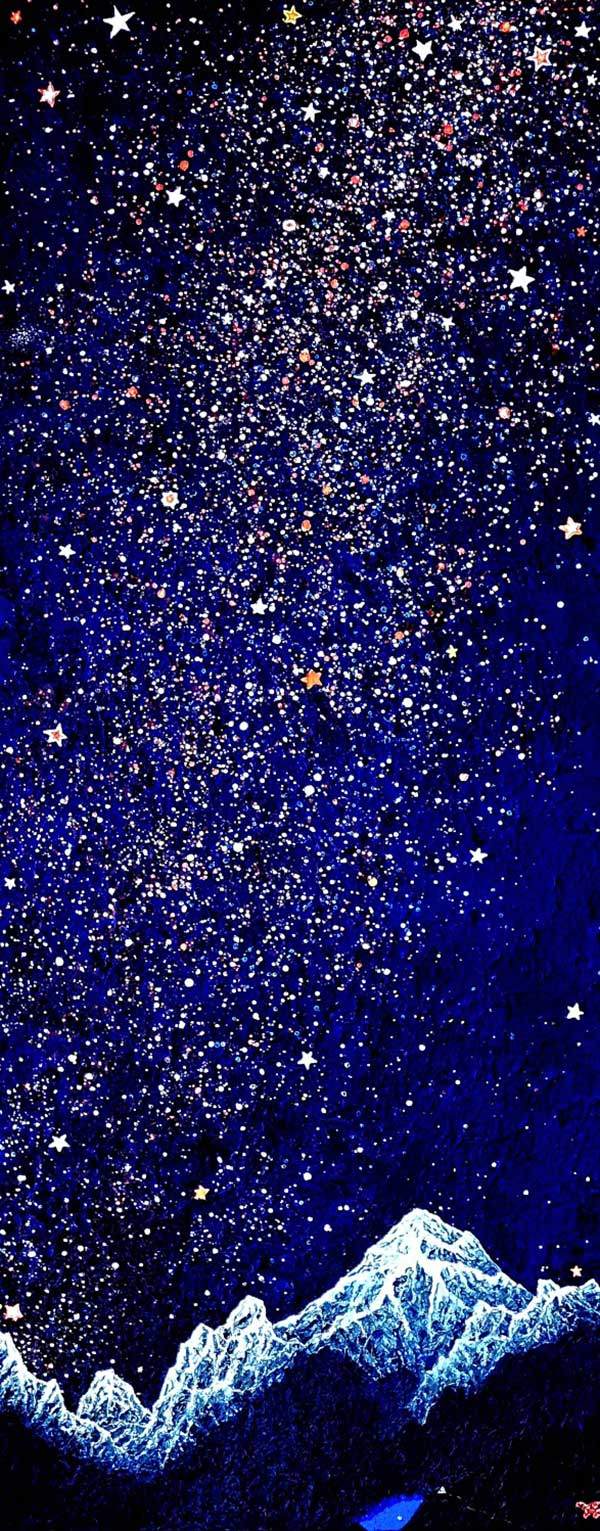 60.5×150cm. 한지에 천연물감 및 안료. 2025.