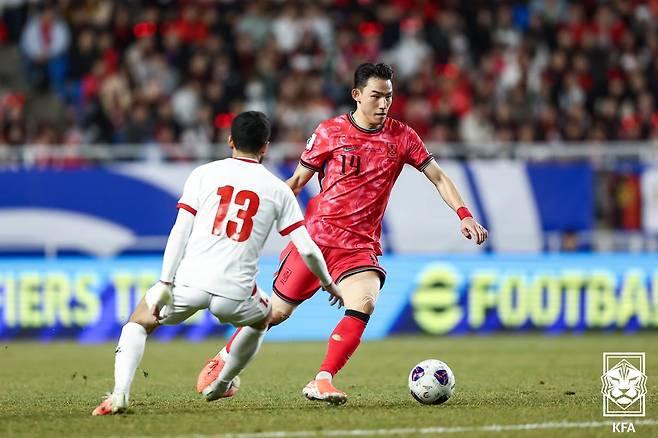 대한민국 축구 국가대표팀 수비수 조유민. /사진=대한축구협회 제공