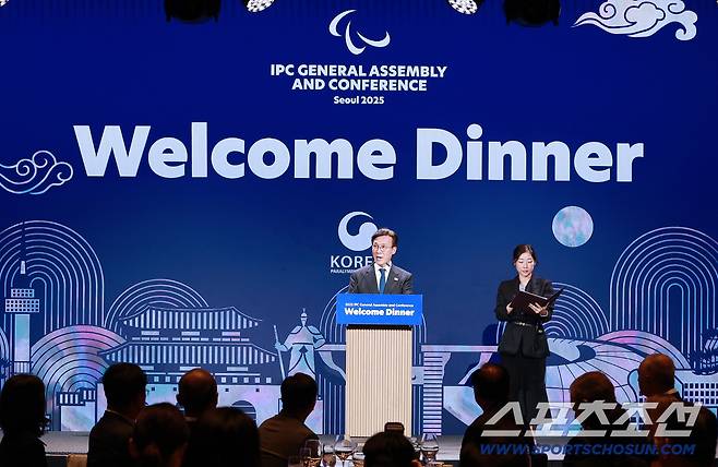 김민석 국무총리@IPC서울총회 환영 만찬. 사진제공=대한장애인체육회