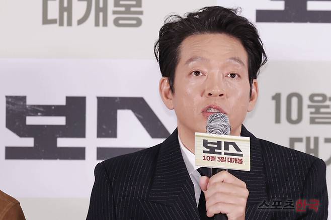 영화 '보스' 언론시사회에 참석한 배우 박지환. 25.9.24 ⓒ이혜영 기자 lhy@hankooki.com