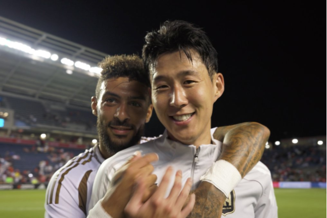 드니 부앙가와 손흥민. 사진=LAFC SNS