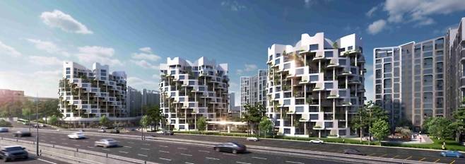 래미안 글로우 힐즈 한남, 시그니처 디자인 'O' 타워 조감도 /사진제공=삼성물산