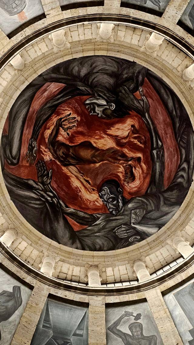 ▲ 카바나박물관 천장에 그린 '불의 인간' ⓒ손호철