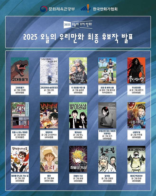 2025 오늘의 우리만화 최종 후보작 [한국만화가협회 제공. 재판매 및 DB 금지]