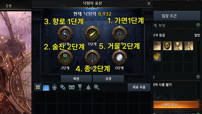 ▲ 1주차 기준 추천 강화 순서(클래스에 따라 다를 수 있음)