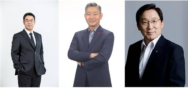 좌측부터 제임스 장 G마켓 신임 대표, 최택원 SSG닷컴 신임 대표, 이석구 신세계디에프 신임 대표. 신세계 제공