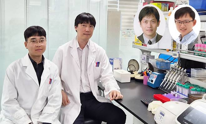 KAIST 의과학대학원 홍세명(왼쪽부터) 박사과정생, 김창곤 박사, 김준(원 안 왼쪽부터)·김지훈 교수 [KAIST 제공]