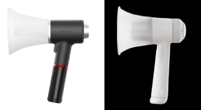 그룹 더보이즈 응원봉(왼쪽)과 QWER의 응원봉. 각 홈페이지 캡처