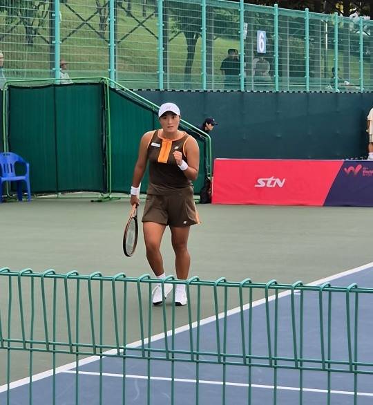 이은혜의 27일 경기 모습. 사진[연합뉴스]