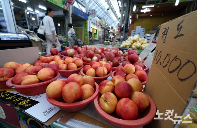 서울시내 전통시장에서 장을 보고 있는 시민들의 모습. 황진환 기자