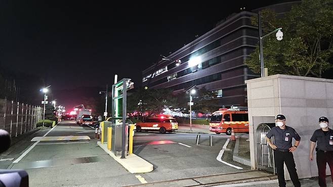 불이 난 국가정보자원관리원 외부 모습 [촬영 박주영]