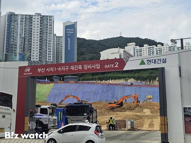 힐스테이트 사직아사이드 공사현장/사진=김준희 기자 kjun@