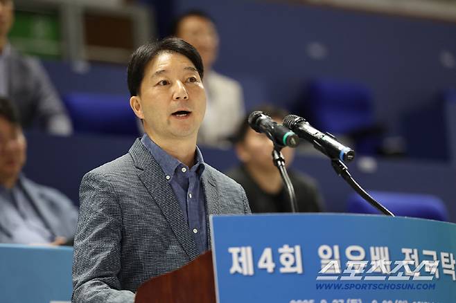 임종만 대한탁구협회 부회장의 축사. 사진제공=대한탁구협회