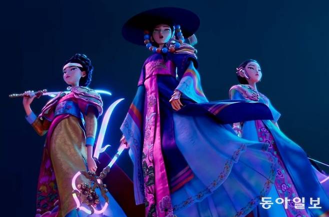 케데헌에 등장하는 고대의 데몬 헌터. 넷플릭스 화면 캡쳐