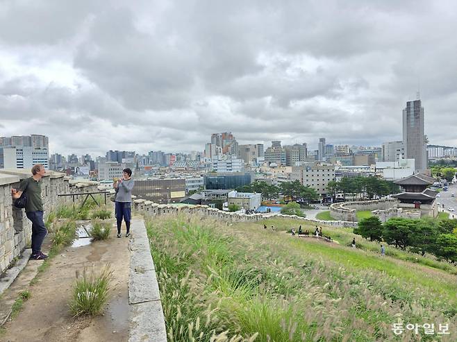 한양도성 성곽길에서 내려다본 동대문 풍경.    전승훈 기자 raphy@donga.com