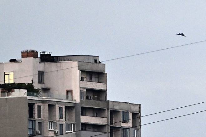 28일 러시아가 우크라이나의 수도인 키이우을 향해 드론을 동원한 대규모 공습을 벌였다. [연합=AFP]