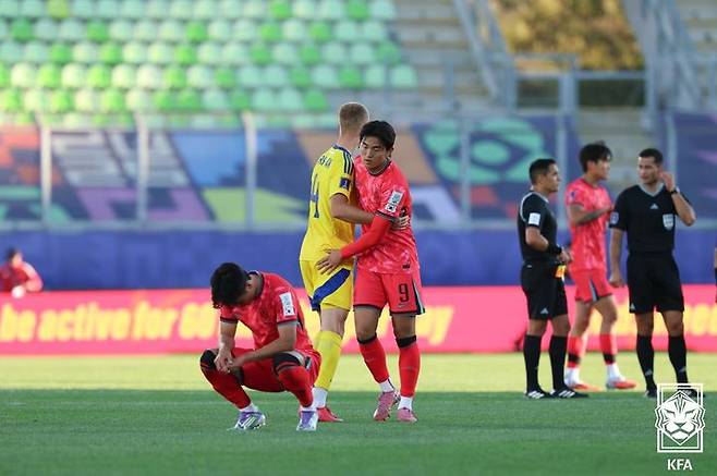 [서울=뉴시스]한국, U-20 월드컵 첫 경기서 우크라이나에 1-2 석패. (사진=대한축구협회 제공)