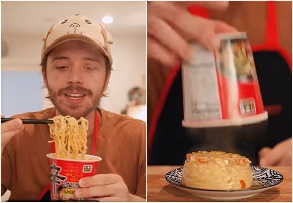 유튜버 리치 시털리(Rich sitterly)가 세계 최고의 라면이 있는 곳으로 한국을 꼽으며 ‘컵라면 계란찜’ 레시피를 소개했다. 유튜브 캡처