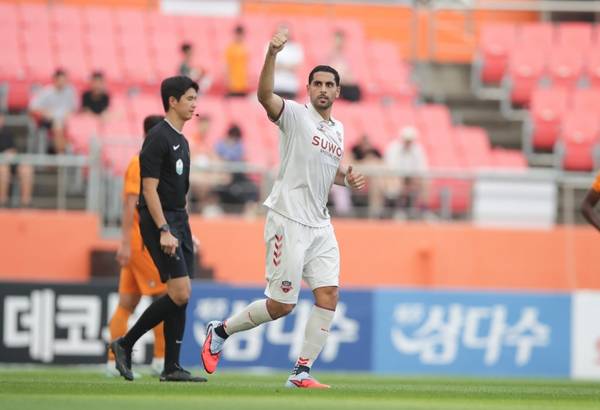 수원FC 싸박이 지난 28일 제주와의 하나은행 K리그1 31라운드 원정경기에서 팀의 4-3 승리를 이끌었다. 2025.9.28 /한국프로축구연맹 제공