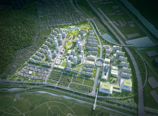 증산지구 도시개발사업 전체 조감도. 사진=양산시