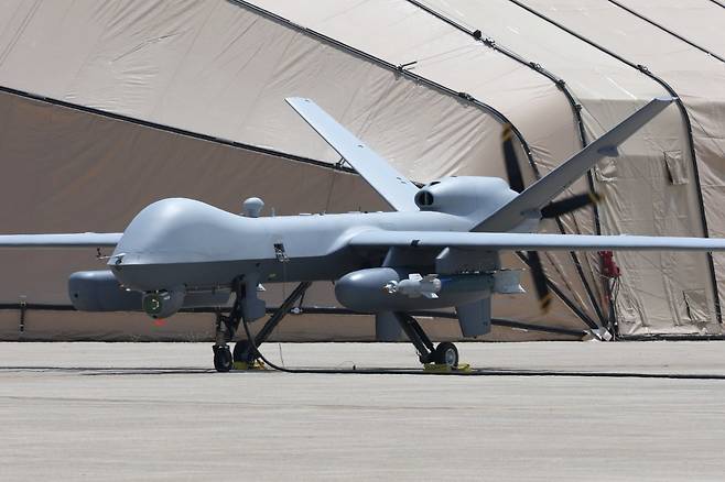 미 공군의 MQ-9 리퍼 무인공격기. 2024.4.19. 국방일보 제공
