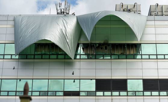 29일 정부 전산망 대규모 마비 사태를 불러온 대전 국가정보자원관리원 화재 현장이 긴장감이 고조되고 있다. 김성태 객원기자