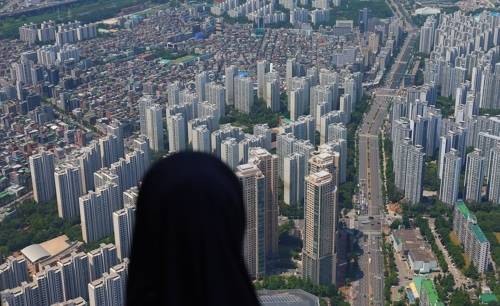 서울 송파구 롯데월드타워에서 바라본 주택단지 모습. [사진 = 연합뉴스]