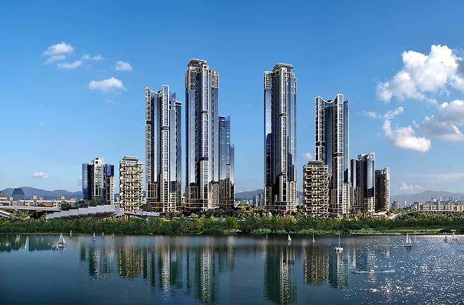 현대건설 압구정2구역 한강변 단지 전경. [현대건설]