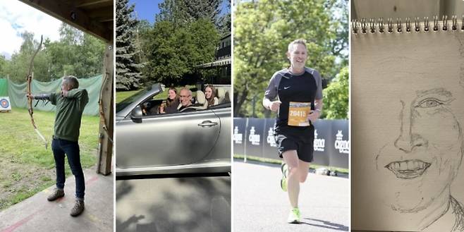 로스 카미지 미국 콜로라도대 의과대학 암센터 박사가 폐암 진단을 받은 뒤 90일마다 새로운 분야에 도전하는 ‘90일 챌린지’를 하는 모습. 자료 : 콜로라도대 의과대학