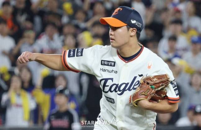 2025 신한 SOL Bank KBO리그 한화 이글스 대 LG 트윈스 경기가 29일 대전한화생명 볼파크에서 열렸다. 한화 선발 정우주가 역투하고 있다. /사진=김진경 대기자