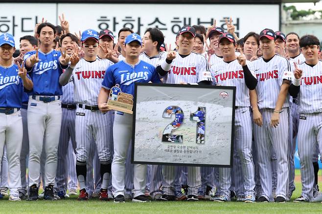 오승환의 ‘잠실 LG전 은퇴 투어’(사진=삼성 라이온즈 제공/연합뉴스)