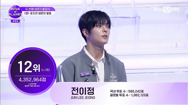 전이정. | Mnet ‘보이즈2플래닛 ’ 캡처