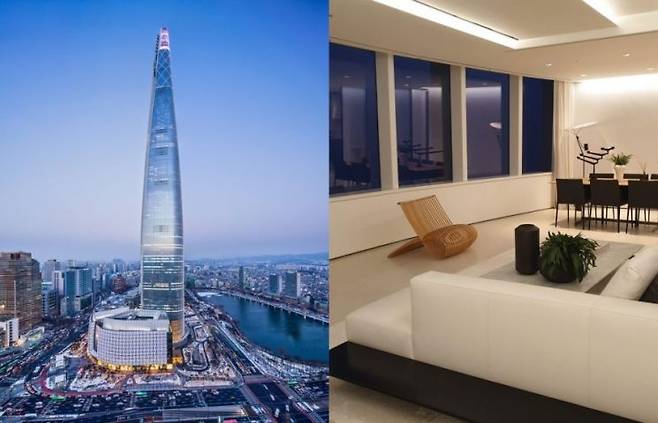 롯데월드 타워 시그니엘레지던스. 롯데물산