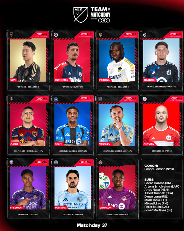 매치데이 37 이주의 팀. MLS 홈페이지 캡처