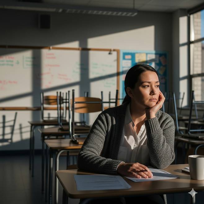 우울증을 앓는 교사가 큰 증가세를 보이고 있다. 챗gpt 이미지