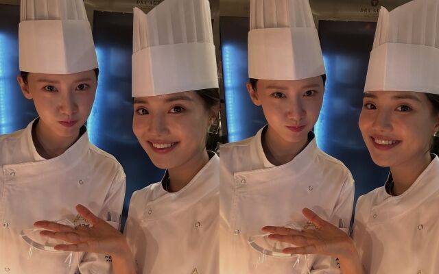 그룹 소녀시대 멤버 겸 배우 임윤아(왼쪽), 윤서아의 투샷 / 윤서아 인스타그램